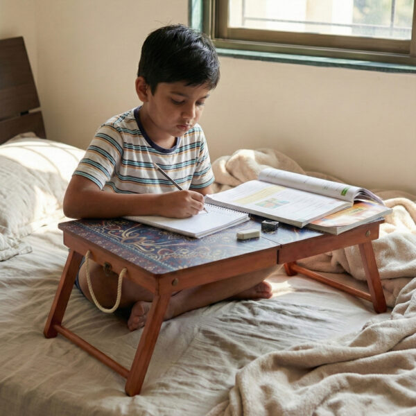 Wooden Folding Bed / Study Tray F-12 (Design-2)